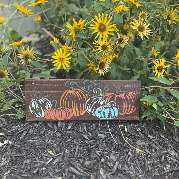 Rustic Pumpkins painted on reclaimed wood - Picture 16 of 16